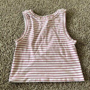 Intimately, free people nylon/spandex, white stretchy top White and red striped